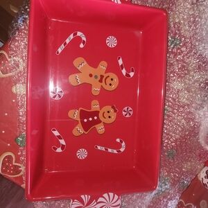 Holiday Time Red Gingerbread Baking Tray